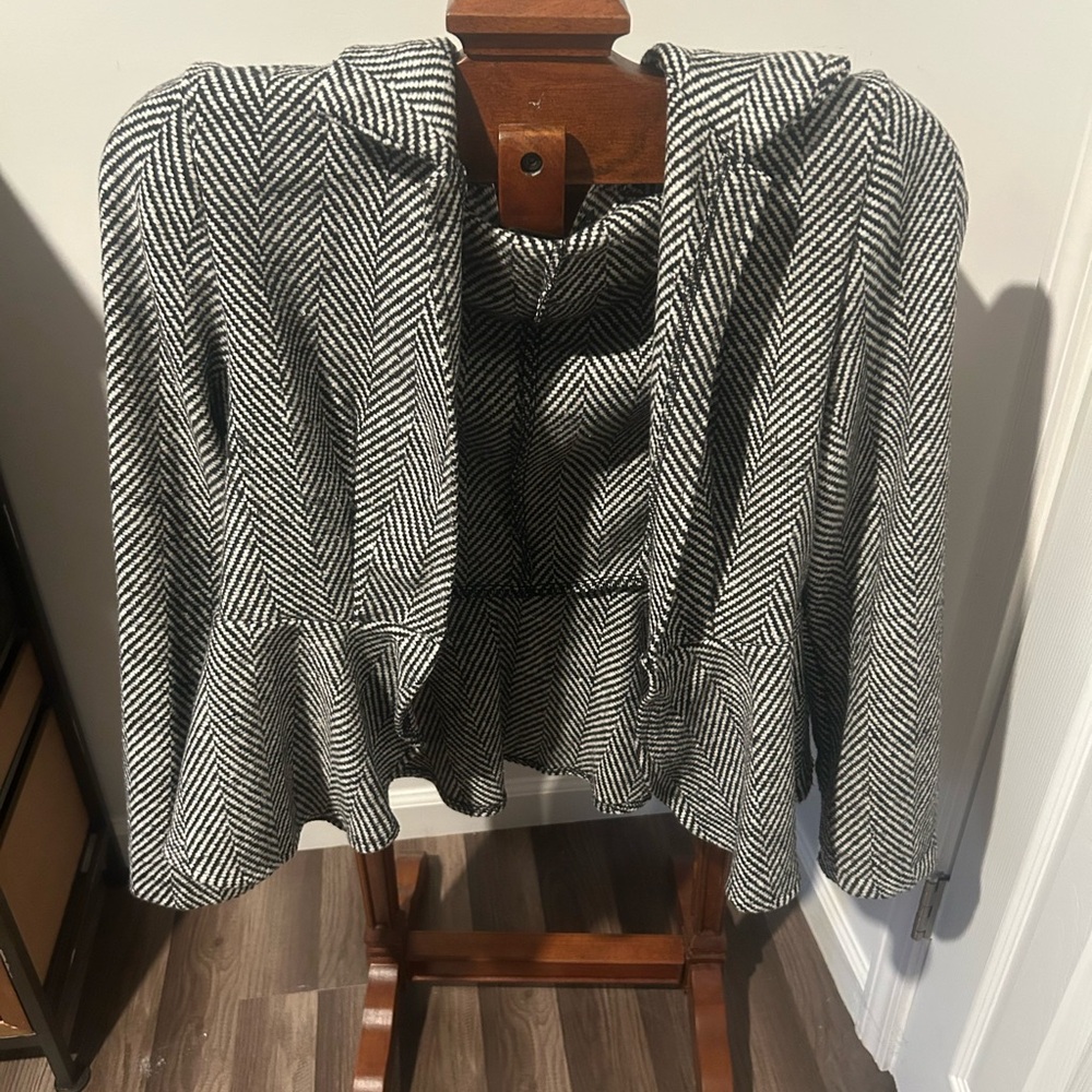 SHEIN Monochrome Herringbone Blazer